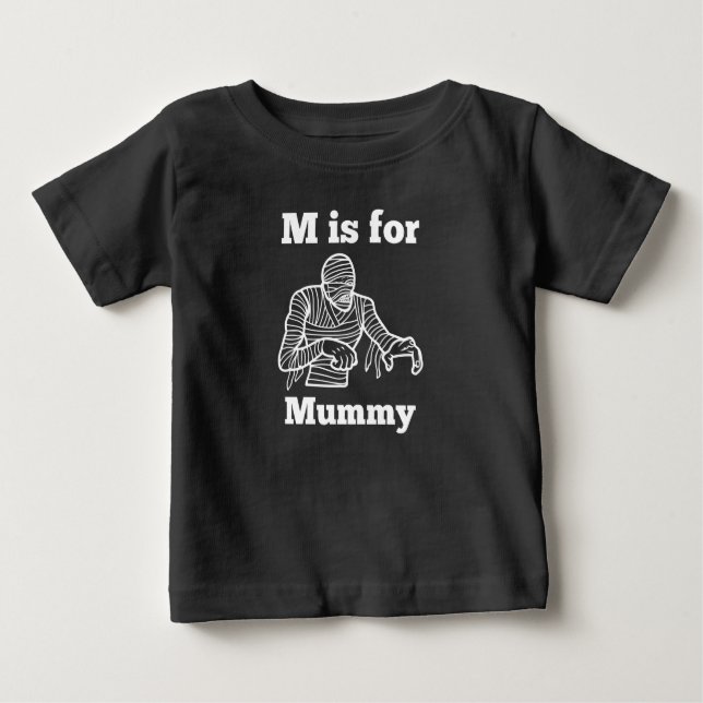 M är till Mummy Halloween Horror Monster T Shirt (Framsida)