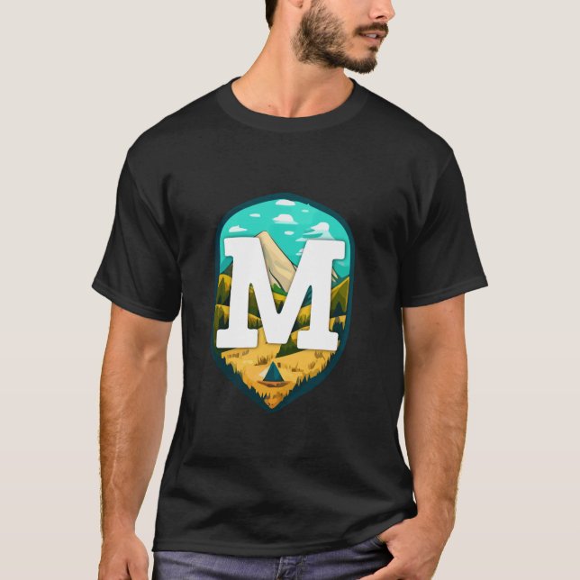 M Big Brev Mountain Camping Långärmad T Shirt (Framsida)