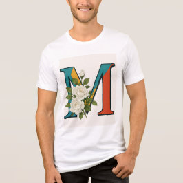 M Blommigt Monogram,M Initial med Flower Touch T Shirt