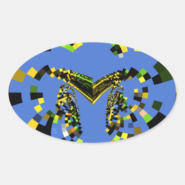 M Blue Ovalt Klistermärke (Framsida)