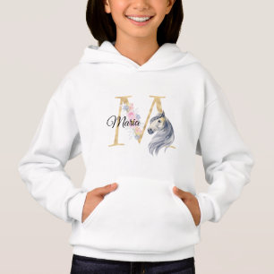 M bokstav personlig namnmonogram med häst t shirt
