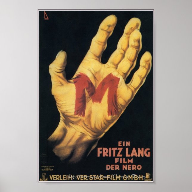 "M" Classic 1931 Horror Movie Poster (Framsidan)
