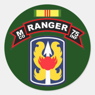 M Co, 75:e Infantry Regiment - Skogsväktare, Vietn Runt Klistermärke