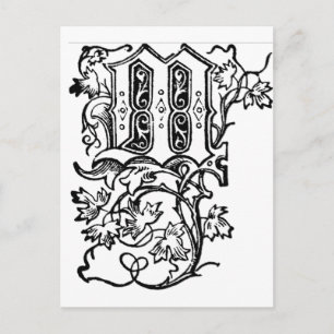 M - Decorative Brev M Vykort