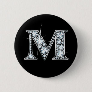 "M" Diamond Bling-knapp Knapp