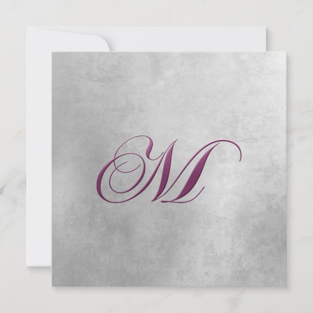 M Elegant Monogram Inbjudan (Framsida)