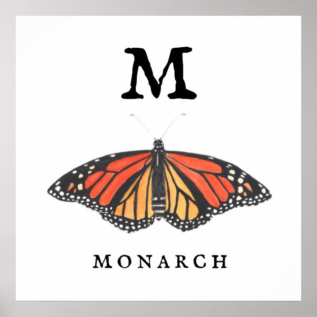 "M" för Monarch-utskrift, Poster Pappert (projekti (Framsidan)