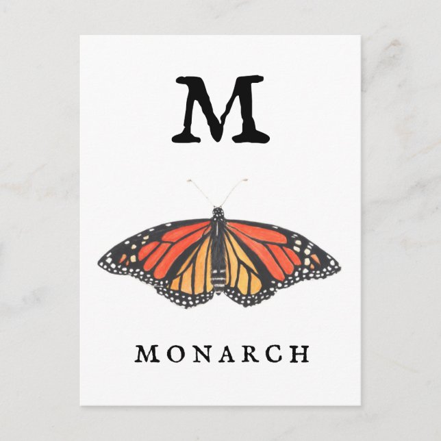 "M" för Monarch Vykort (Framsida)