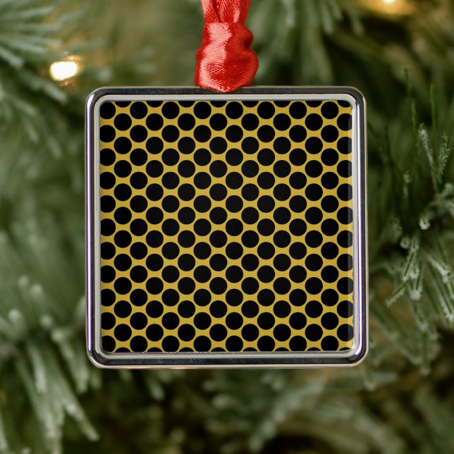 M Guld Desk Mat med modern Black Dot Stil P S Julgransprydnad Metall (Träd)