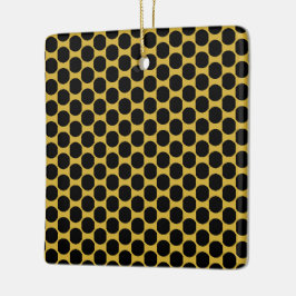 M Guld Desk Mat med Modern Black Dot Stil Square Julgransprydnad Keramik