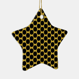 M Guld Desk Mat med Modern Black Dot Stil Star Julgransprydnad Keramik