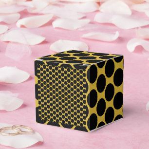 M Guld med svart prick stil Klassisk 2x2x2 Presentaskar