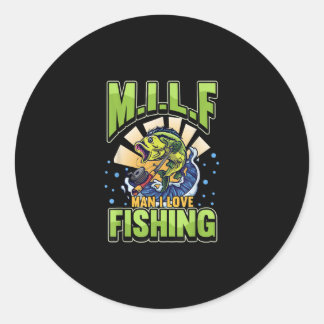 M.I.L.F Man I Kärlek Fisherman Runt Klistermärke