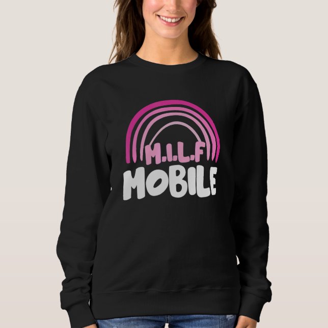 M I L F Mobile Rainbow T Shirt (Framsida)