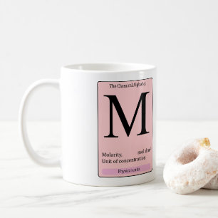 M initial kemisk alfabet mugg