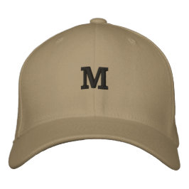 M Initial Monogram Bokstav XL L Storlek Ull-Hatt S Broderad Keps