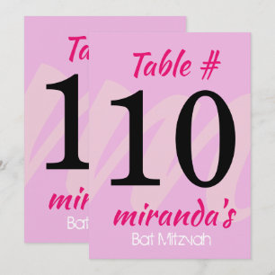 M INITIALER Bat mitzvah Party Bord-platskort Inbjudningar