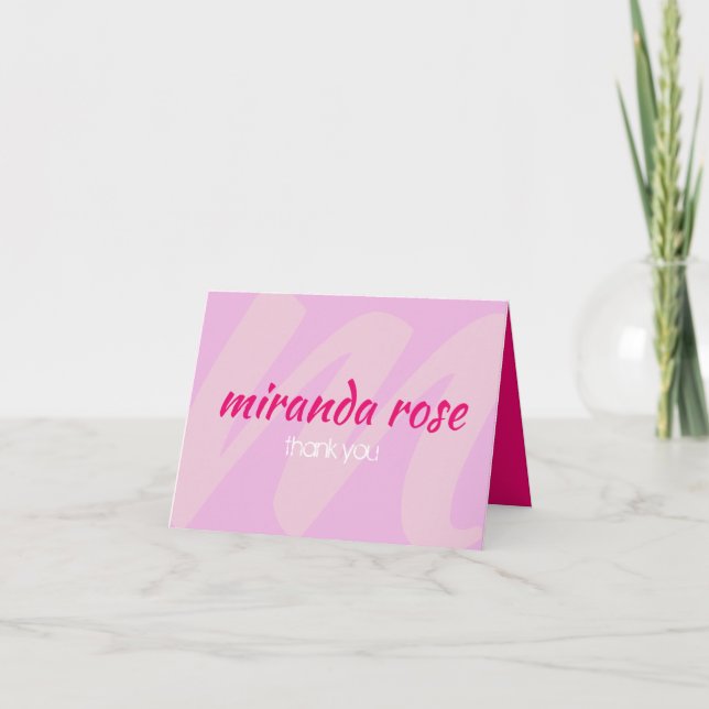 M INITIALER Bat mitzvah tackkort (Framsida)