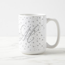 M Inledande monogram vit diameter Skriv ut Kaffemugg