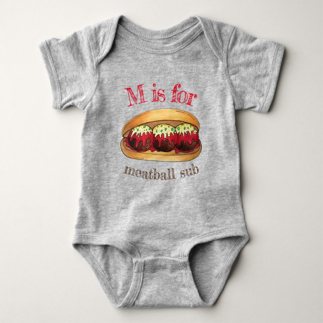 M IS FÖR Italiens undersandwich i Meatball Kött Bo T Shirt (Framsida)
