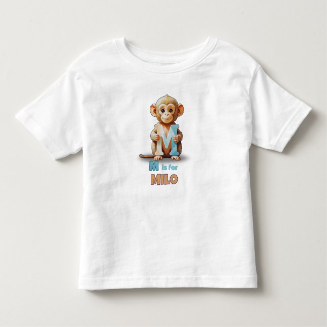 M is for Milo - Custom Toddler Shirt T Shirt (Framsida)
