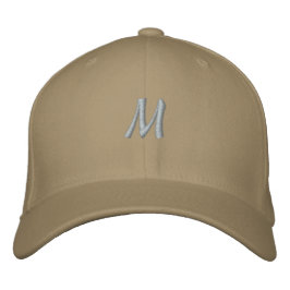 M Karaktär Monogram Initial Flexfit Ull Herr Broderad Keps
