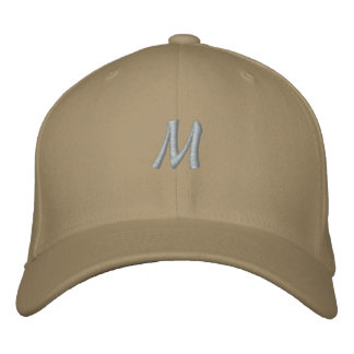 M Karaktär Monogram Initial Flexfit Ull Herr Broderad Keps