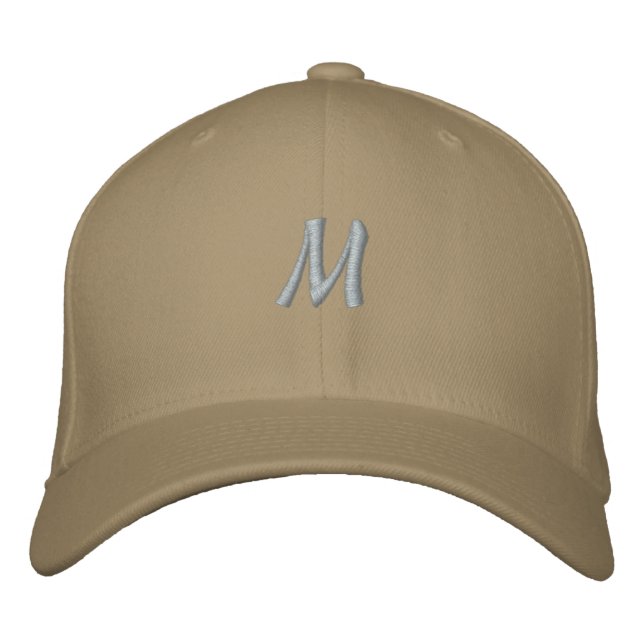 M Karaktär Monogram Initial Flexfit Ull Herr Broderad Keps (Framsida)