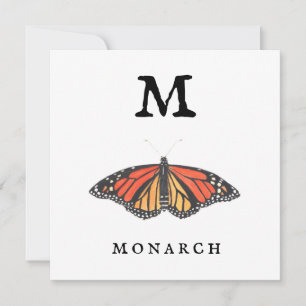 "M"-kort för platt hälsning med monarch Kort