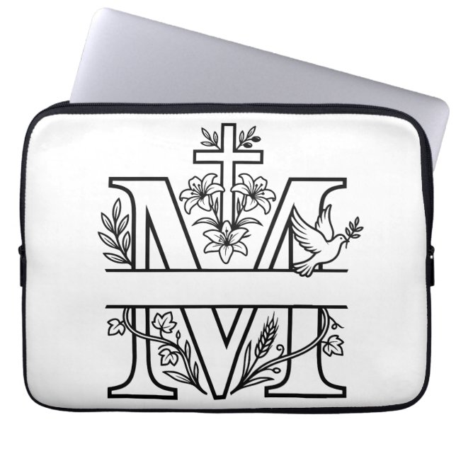 M Kristet Monogram  Laptop Fodral (Framsidan)