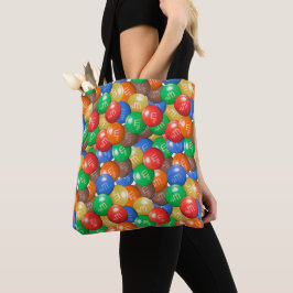 M&M Candy Tote Bag | Färgfull test- eller behandli Tygkasse
