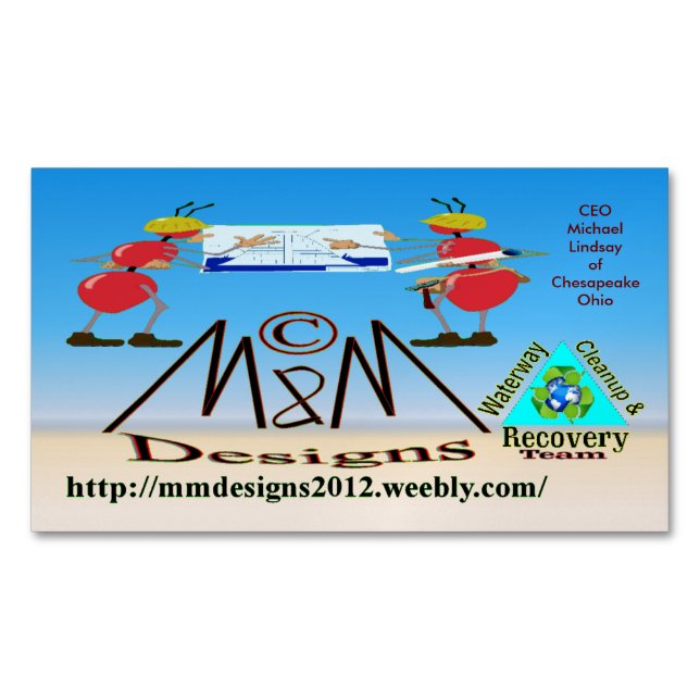 M & M Deisgns BIZ-kort 2 Magnetiska Visitkort (Framsida)