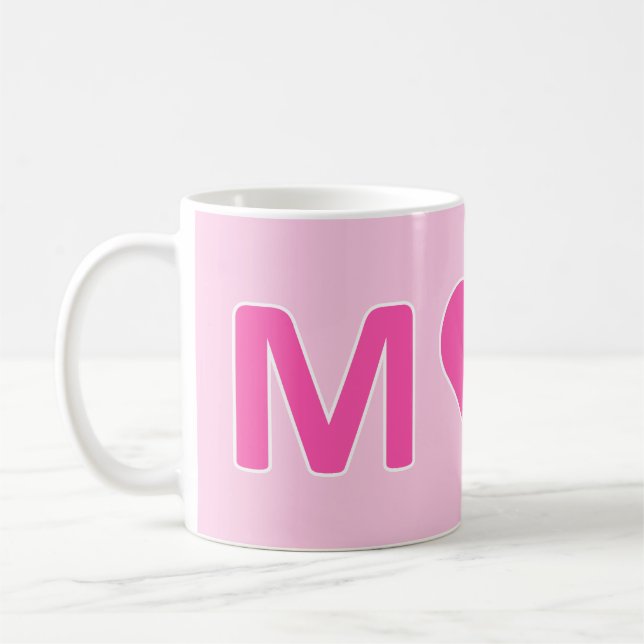 M❤M - Rosa x Vit Kontur Kaffe Mugg (Vänster)