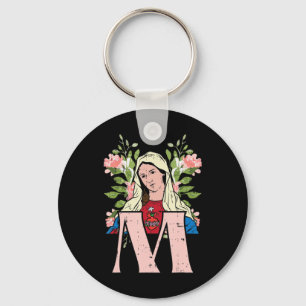 M Mary Virgin Helig Heart Jesus Religiösa Catholi Nyckelring