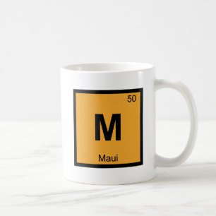 M - Maui Hawaii Kemi Periodiska Systemet Symbol Kaffemugg