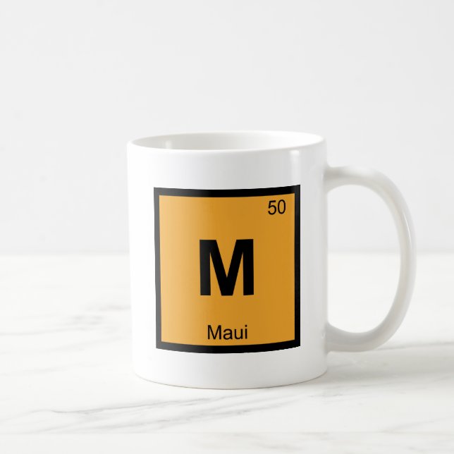 M - Maui Hawaii Kemi Periodiska Systemet Symbol Kaffemugg (Höger)