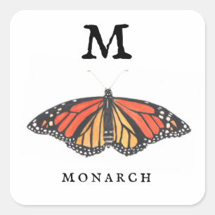 "M" Monarch Fyrkantigt Klistermärke