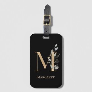 M Monogram Blommigt Personlig Bagagebricka