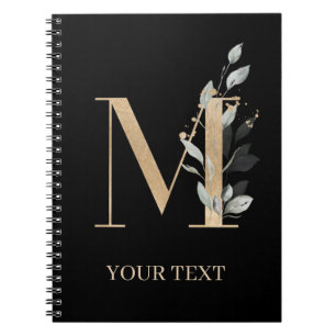 M Monogram Blommigt Personlig bärbar dator Anteckningsbok