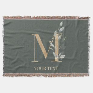 M Monogram Blommigt Personlig Filt