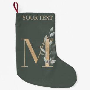 M Monogram Blommigt Personlig Liten Julstrumpa