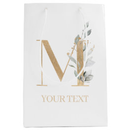 M Monogram Blommigt Personlig Medium Gift Bag