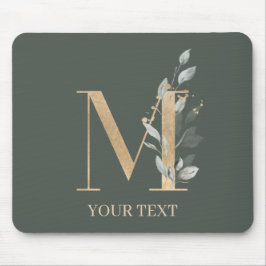 M Monogram Blommigt Personlig Mouse Pad Musmatta