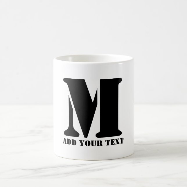 M Monogram enkel modern, minimalistisk Personlig Kaffemugg (Center)