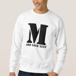 M Monogram enkel modern, minimalistisk Personlig Lång Ärmad Tröja