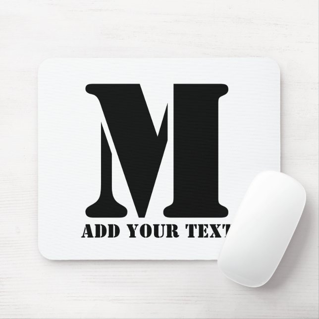 M Monogram enkel modern, minimalistisk Personlig Musmatta (Med mus)