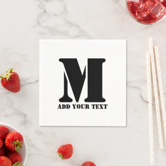 M Monogram enkel modern, minimalistisk Personlig Pappersservett