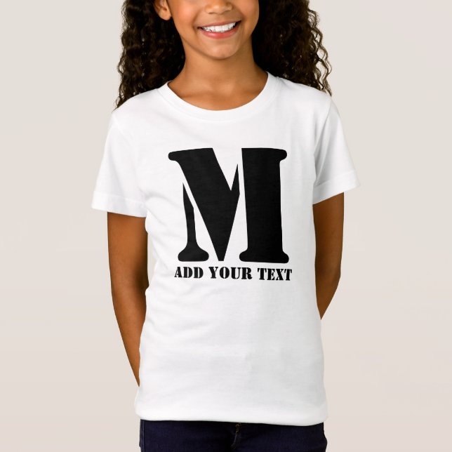 M Monogram enkel modern, minimalistisk Personlig T Shirt (Framsida)