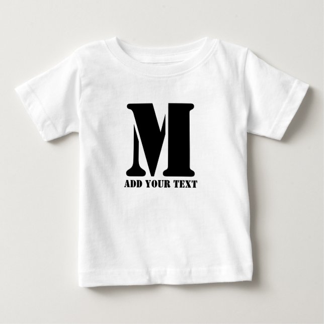 M Monogram enkel modern, minimalistisk Personlig T Shirt (Framsida)