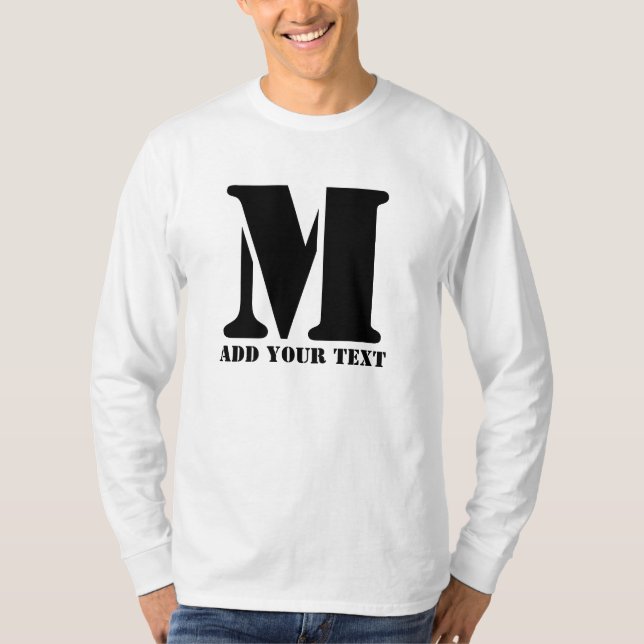 M Monogram enkel modern, minimalistisk Personlig T Shirt (Framsida)